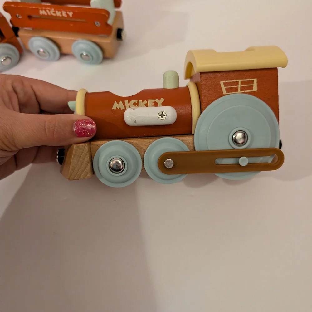 Disney Mickey Wooden Magnetic 3 Train Set - INCOMPLETE SET